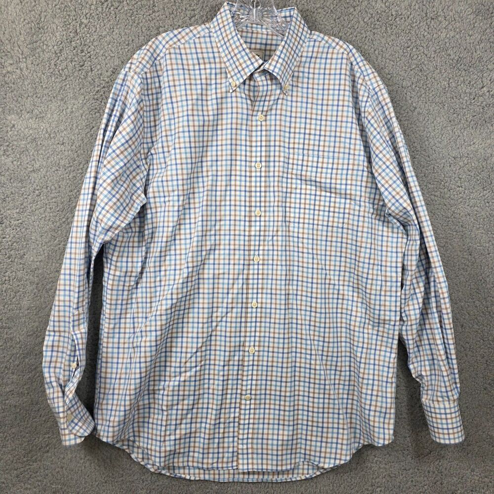 Peter Millar Men's Button Down Shirt Long Sleeve Plaid Size Large